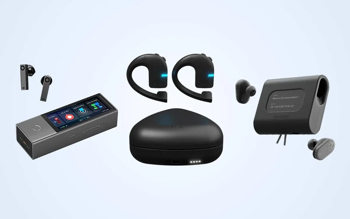 Porovnanie prekladacích slúchadiel: Vasco Translator E1, Timekettle WT2 Edge a Mymanu CLIK Pro.